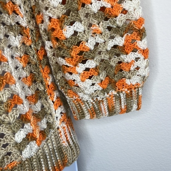 Vintage Hand Crocheted  Multicolor Sweater - Picture 4 of 10